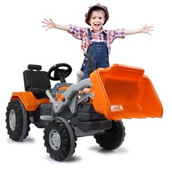 Jamara - Pedal tractor with loader Power Drag orange