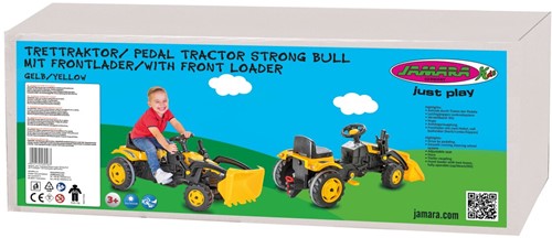 Jamara - Pedal tractor with loader Strong Bull yellow-2