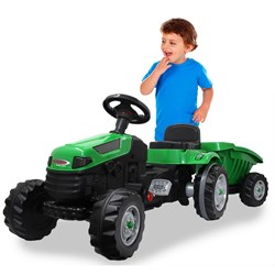 Jamara - Pedal tractor with trailer Strong Bull green