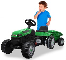 Jamara - Pedal tractor with trailer Strong Bull green