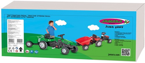 Jamara - Pedal tractor with trailer Strong Bull green-2