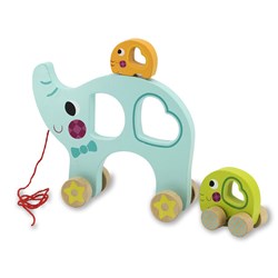 Jamara - Wooden Toys Kidiwood Pull after elephant familiy 3 parts