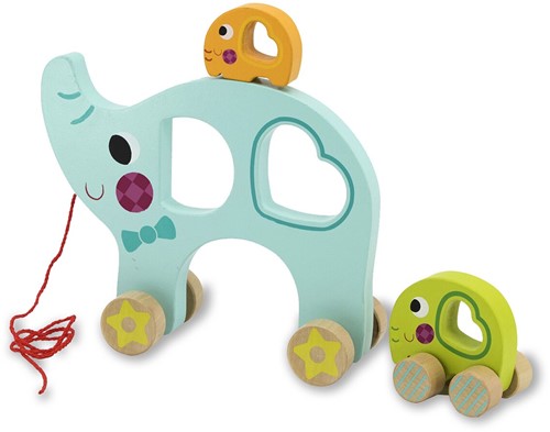 Jamara - Wooden Toys Kidiwood Pull after elephant familiy 3 parts