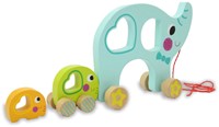 Jamara - Wooden Toys Kidiwood Pull after elephant familiy 3 parts-3