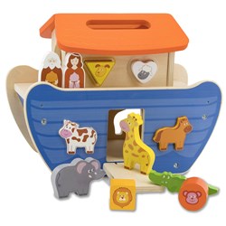 Jamara - Wooden Toys Kidiwood Shape sorter Noah's ark 13 parts