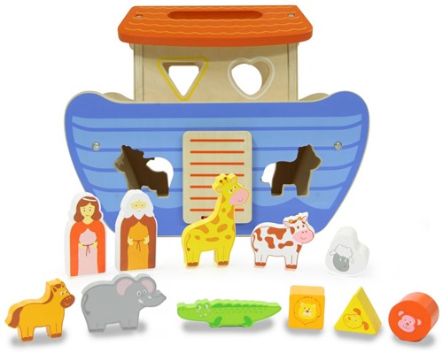 Jamara - Wooden Toys Kidiwood Shape sorter Noah's ark 13 parts-3