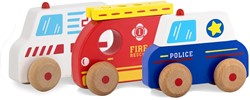 Jamara - Wooden Toys Kidiwood Shape sorter emergency vehicles 4 parts