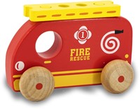 Jamara - Wooden Toys Kidiwood Shape sorter emergency vehicles 4 parts-3