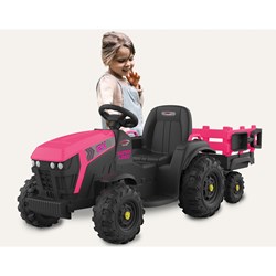 Jamara - Ride-on Traktor Super Load with trailer pink 12V