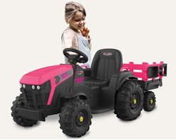 Jamara - Ride-on Traktor Super Load with trailer pink 12V