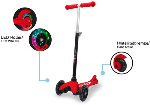 Jamara - KickLight Scooter red