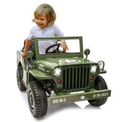 Jamara - Ride-on Jeep Willys MB Army green 12V