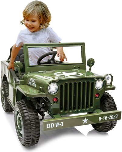 Jamara - Ride-on Jeep Willys MB Army green 12V