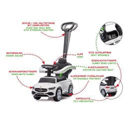 Jamara - Push-Car Mercedes-Benz C-Class white 3in1