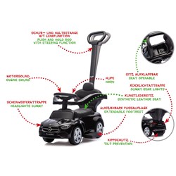 Jamara - Push-Car Mercedes-Benz C-Class black 3in1