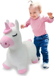 Jamara - Bouncing animal Unicorn with plush cover and pump