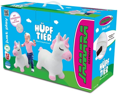 Jamara - Bouncing animal Unicorn with plush cover and pump-2