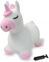 Jamara - Bouncing animal Unicorn with plush cover and pump-3