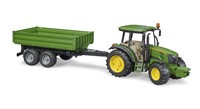 Bruder John Deere tractor 5115 M met aanhanger-2