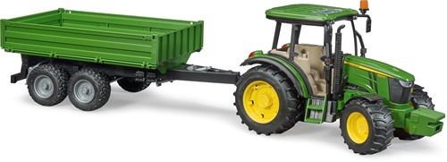 Bruder John Deere tractor 5115 M met aanhanger-2