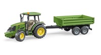 Bruder John Deere tractor 5115 M met aanhanger