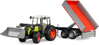 Bruder Claas Nectis tractor 267 F met Frontlader en kiepwagen-3