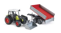 Bruder Claas Nectis tractor 267 F met Frontlader en kiepwagen