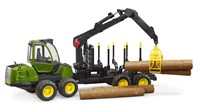 Bruder John Deere 1210E Forwarder met vier boomstammen en grijper-3