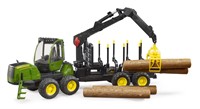 Bruder John Deere 1210E Forwarder met vier boomstammen en grijper