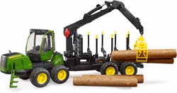 Bruder John Deere 1210E Forwarder met vier boomstammen en grijper