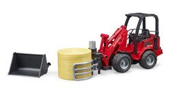 Bruder Schäffer Compactlader 2630 met hooibalengrijper