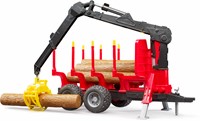 Bruder Bomentransport aanhangwagen met grijper en bomen-2
