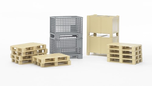 Bruder Accessoire: Logistiek set - pallets en kisten