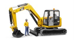 Bruder Caterpillar minigraafmachine met bouwarbeider