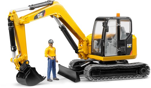 Bruder Caterpillar minigraafmachine met bouwarbeider