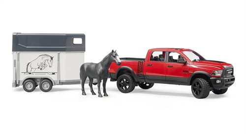 Bruder RAM 2500 Power Wagon met paardentrailer en paard-2