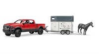 Bruder RAM 2500 Power Wagon met paardentrailer en paard-3