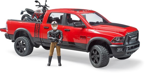 Bruder RAM 25 Power Wagon met Ducati motor en berijder-2