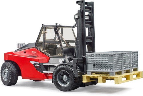 Bruder Linde HT160S heftruck met pallet en 3 palletkooien-2