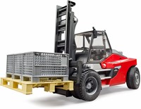 Bruder Linde HT160S heftruck met pallet en 3 palletkooien-3
