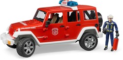Bruder Jeep Wrangler Unlimited Rubicon brandweerauto met brandweerman