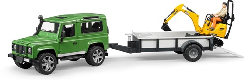 Bruder Land Rover Defender met JCB 8010 CTS-minigraafmachine-2