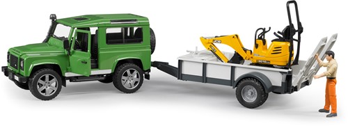 Bruder Land Rover Defender met JCB 8010 CTS-minigraafmachine-3