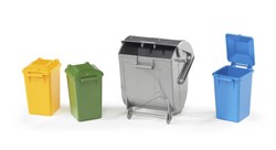 Bruder Accessoire: vuilnisbakken (3 grote en 1 kleine)