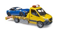 Bruder Mercedes Benz Sprinter Auto transport met sirene en roadster-2