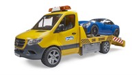 Bruder Mercedes Benz Sprinter Auto transport met sirene en roadster-3