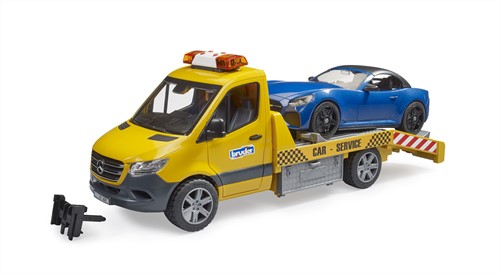Bruder Mercedes Benz Sprinter Auto transport met sirene en roadster