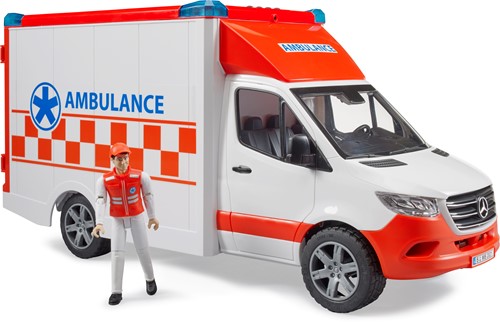 Bruder Mercedes Benz Sprinter ambulance met sirene en chauffeur-2