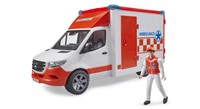 Bruder Mercedes Benz Sprinter ambulance met sirene en chauffeur-3