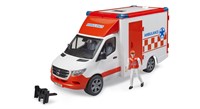 Bruder Mercedes Benz Sprinter ambulance met sirene en chauffeur